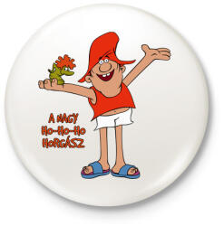 printfashion A nagy ho-ho-ho horgász - Kitűző, hűtőmágnes - Fehér (3078439)