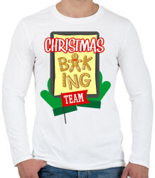 printfashion Christmas Baking Team - Férfi hosszú ujjú póló - Fehér (1953279)