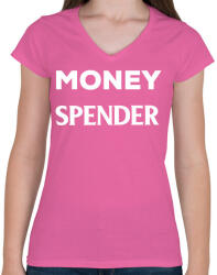 printfashion Money spender - Női V-nyakú póló - Rózsaszín (2205255)