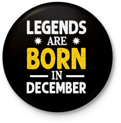printfashion A legendák decemberben születtek - Kitűző, hűtőmágnes - Fekete (10732752)
