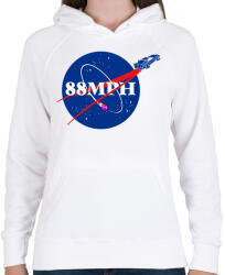 printfashion 88mph - Női kapucnis pulóver - Fehér (1172674)