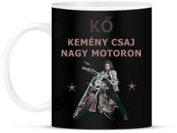 printfashion KŐ KEMÉNY CSAJ NAGY MOTORON - Bögre - Fekete (1582551)