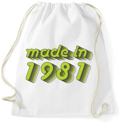 printfashion made-in-1981-green-grey - Sportzsák, Tornazsák - Fehér (486030)