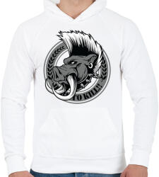 printfashion Vaddisznó - Férfi kapucnis pulóver - Fehér (396324)