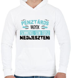 printfashion Pénztáros vagyok - Férfi kapucnis pulóver - Fehér (8806220)