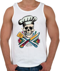 printfashion Szakács koponya - Férfi atléta - Fehér (11171322)