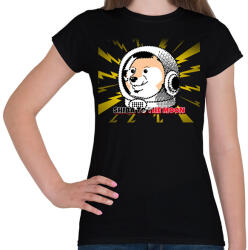 printfashion SHIBA TO THE MOON - Női póló - Fekete (11395036)