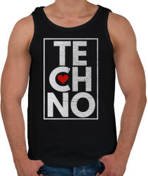 printfashion Techno Love - Férfi atléta - Fekete (2603555)