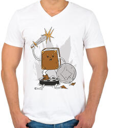 printfashion Könyv vs Film - Férfi V-nyakú póló - Fehér (12050176)