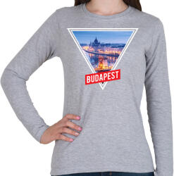 printfashion Budapest Minta - Női hosszú ujjú póló - Sport szürke (888721)