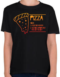 printfashion Pizza jelentése - Gyerek póló - Fekete (9401465)