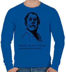 printfashion Excuse, but do I? - Férfi pulóver - Királykék (2555837)