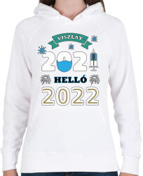 printfashion Helló 2022 - újév - Női kapucnis pulóver - Fehér (5630849)