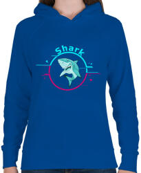 printfashion shark - Női kapucnis pulóver - Királykék (1422543)
