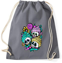 printfashion Muffin koponyák - Sportzsák, Tornazsák - Grafitszürke (3844)