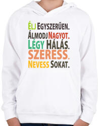 printfashion Motiváció - Gyerek kapucnis pulóver - Fehér (1743501)