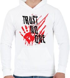 printfashion Trust no one - Férfi kapucnis pulóver - Fehér (342661)