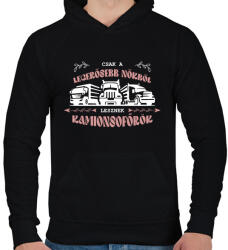 printfashion Csak a legerősebb nőkből - Férfi kapucnis pulóver - Fekete (13020195)