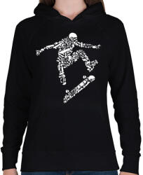 printfashion Deszkás - Női kapucnis pulóver - Fekete (393552)