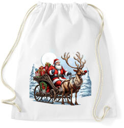 printfashion Télapó és Rudolf, a piros orrú rénszarvas - Sportzsák, Tornazsák - Fehér (15008296)