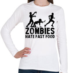 printfashion Zombies hate - Női hosszú ujjú póló - Fehér (14055512)