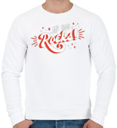 printfashion My dad rocks - Férfi pulóver - Fehér (4630530)