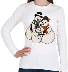 printfashion Hóember család - Női hosszú ujjú póló - Fehér (15203772)