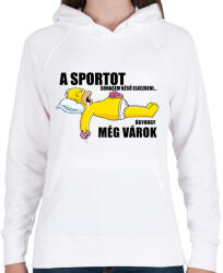 printfashion A sportot sohasem késő elkezdeni. . . - Női kapucnis pulóver - Fehér (1670216)