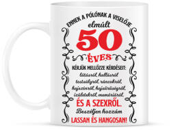 printfashion Ennek a pólónak a viselője elmúlt 50 - Bögre - Fehér (14834454)