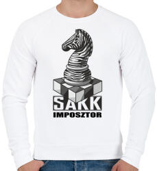 printfashion Sakk imposztor - Férfi pulóver - Fehér (4920317)