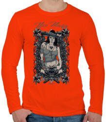 printfashion Miss macséta - Férfi hosszú ujjú póló - Narancs (186657)