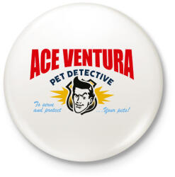 printfashion Ace Ventura névjegy - Kitűző, hűtőmágnes - Fehér (14828551)