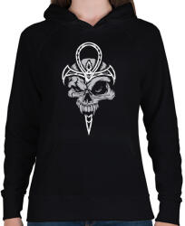 printfashion Ankh - Női kapucnis pulóver - Fekete (2811107)