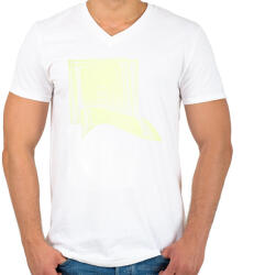 printfashion Pénzzel teli zseb - Férfi V-nyakú póló - Fehér (14107623)