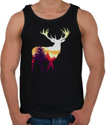 printfashion szarvasban az erdő - Férfi atléta - Fekete (1584859)