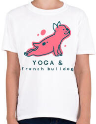 printfashion Jógázó francia bulldog - Gyerek póló - Fehér (9469002)