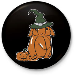 printfashion sütőtök nyuszi - Kitűző, hűtőmágnes - Fekete (14538475)