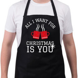 printfashion ALL I WANT FOR CHRISTMAS IS YOU - Kötény - Fekete (9953590)