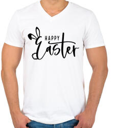 printfashion Happy Easter - Férfi V-nyakú póló - Fehér (15875519)