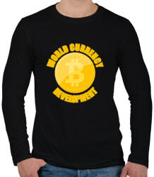 printfashion World-currency-development - Férfi hosszú ujjú póló - Fekete (6063425)