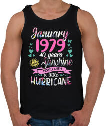 printfashion Birthday january 1979 sunshine mixed hurricane - Férfi atléta - Fekete (1169037)