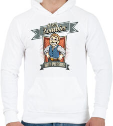printfashion I kill zombies - Férfi kapucnis pulóver - Fehér (440495)