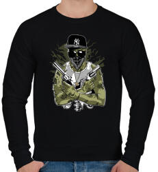 printfashion Gangsta Zombie - Férfi pulóver - Fekete (807535)