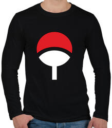printfashion Uchiha logó - Férfi hosszú ujjú póló - Fekete (14008408)