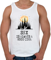 printfashion A szex mindig egy jó ötlet - Férfi atléta - Fehér (1230502)