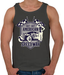 printfashion Amerikai hot rod - Férfi atléta - Sötétszürke (180970)