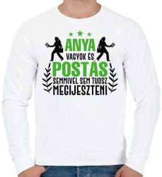 printfashion Anya vagyok és postás - Férfi pulóver - Fehér (9011563)