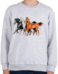 printfashion Lóverseny - Gyerek pulóver - Sport szürke (4809056)