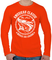 printfashion Amerikai klasszikus - Férfi hosszú ujjú póló - Narancs (163509)