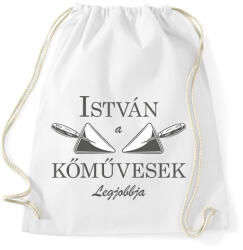 printfashion A kőművesek legjobbja - névvel - Sportzsák, Tornazsák - Fehér (6554897)